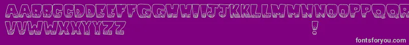 Kablooie Font – Green Fonts on Purple Background