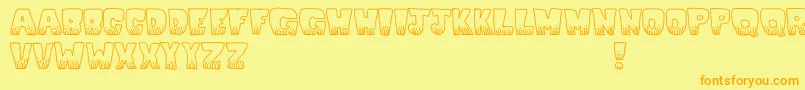 Kablooie Font – Orange Fonts on Yellow Background
