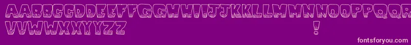 Kablooie-Schriftart – Rosa Schriften auf violettem Hintergrund