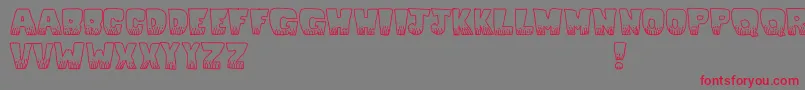 フォントKablooie – 赤い文字の灰色の背景