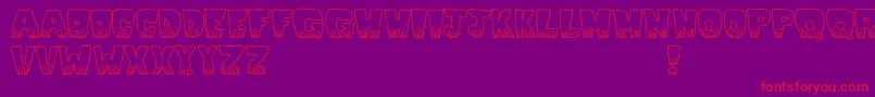 Kablooie-Schriftart – Rote Schriften auf violettem Hintergrund