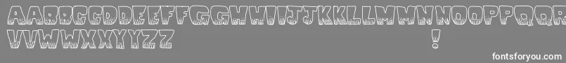 Kablooie Font – White Fonts on Gray Background