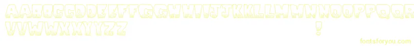 Kablooie Font – Yellow Fonts on White Background