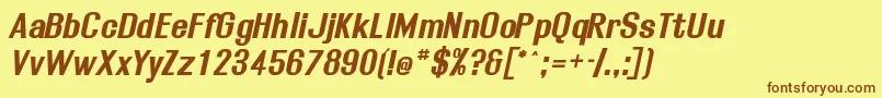 RolloutBoldOblique Font – Brown Fonts on Yellow Background
