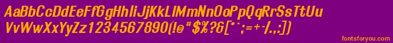 RolloutBoldOblique-Schriftart – Orangefarbene Schriften auf violettem Hintergrund