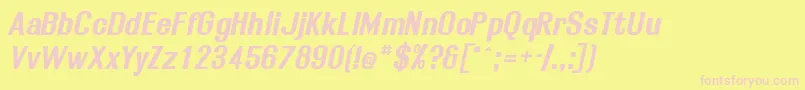 Шрифт RolloutBoldOblique – розовые шрифты на жёлтом фоне