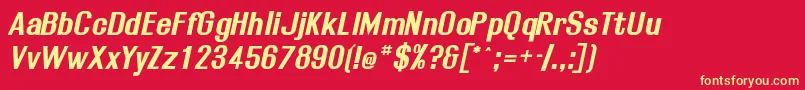 RolloutBoldOblique Font – Yellow Fonts on Red Background