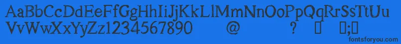 CfoakislandpersonelRegular Font – Black Fonts on Blue Background