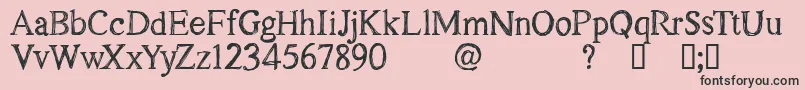 フォントCfoakislandpersonelRegular – ピンクの背景に黒い文字