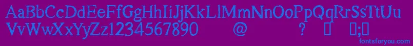 CfoakislandpersonelRegular Font – Blue Fonts on Purple Background