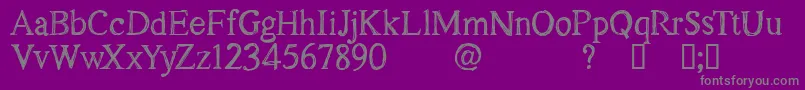 フォントCfoakislandpersonelRegular – 紫の背景に灰色の文字