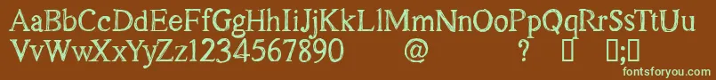 CfoakislandpersonelRegular Font – Green Fonts on Brown Background