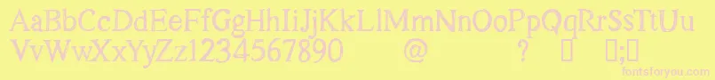 CfoakislandpersonelRegular Font – Pink Fonts on Yellow Background