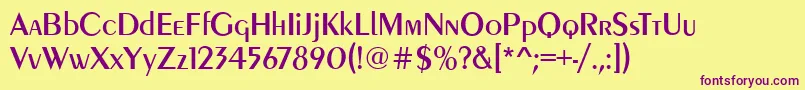 PeoriaRegular Font – Purple Fonts on Yellow Background