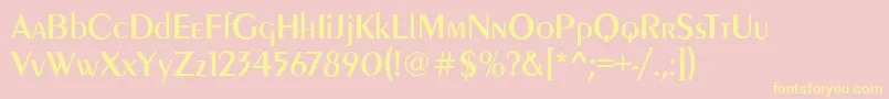 PeoriaRegular Font – Yellow Fonts on Pink Background