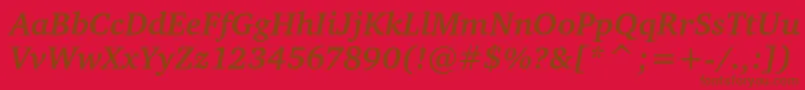 CharteritcBoldItalic-Schriftart – Braune Schriften auf rotem Hintergrund