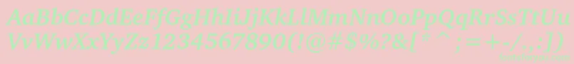 CharteritcBoldItalic Font – Green Fonts on Pink Background