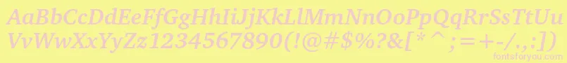 CharteritcBoldItalic Font – Pink Fonts on Yellow Background