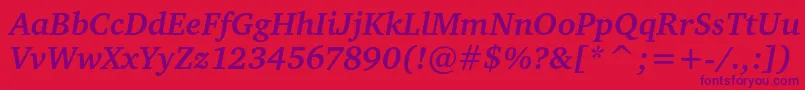 CharteritcBoldItalic Font – Purple Fonts on Red Background