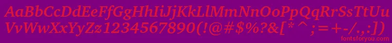 CharteritcBoldItalic Font – Red Fonts on Purple Background