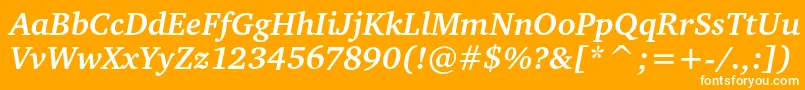 フォントCharteritcBoldItalic – オレンジの背景に白い文字
