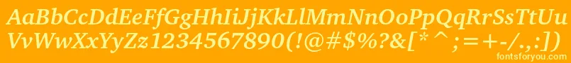 フォントCharteritcBoldItalic – オレンジの背景に黄色の文字
