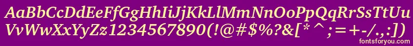 CharteritcBoldItalic Font – Yellow Fonts on Purple Background