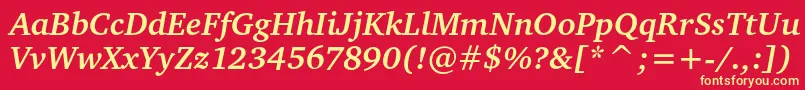 CharteritcBoldItalic Font – Yellow Fonts on Red Background