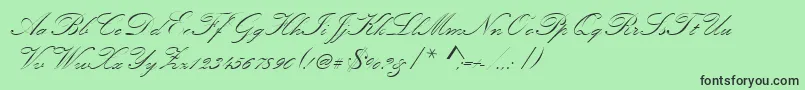 Kunstlerschreibschdmed Font – Black Fonts on Green Background