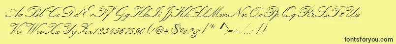 Kunstlerschreibschdmed Font – Black Fonts on Yellow Background