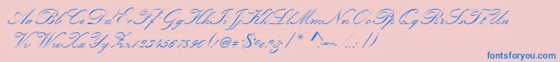 Шрифт Kunstlerschreibschdmed – синие шрифты на розовом фоне
