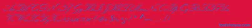 Kunstlerschreibschdmed Font – Blue Fonts on Red Background