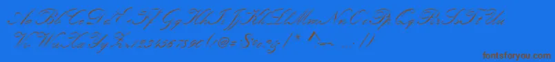 Kunstlerschreibschdmed Font – Brown Fonts on Blue Background