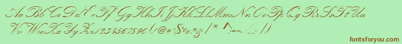 Kunstlerschreibschdmed Font – Brown Fonts on Green Background