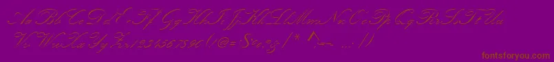 Шрифт Kunstlerschreibschdmed – коричневые шрифты на фиолетовом фоне