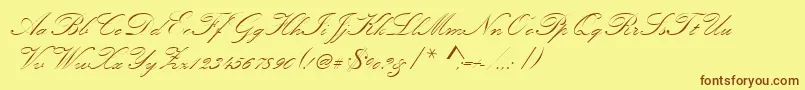 Kunstlerschreibschdmed Font – Brown Fonts on Yellow Background