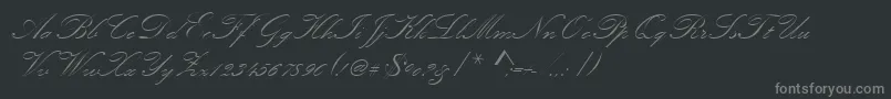 Kunstlerschreibschdmed-fontti – harmaat kirjasimet mustalla taustalla