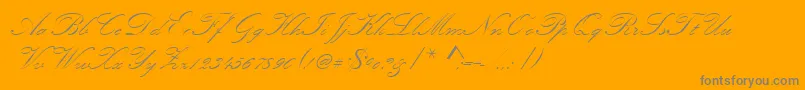 Kunstlerschreibschdmed-Schriftart – Graue Schriften auf orangefarbenem Hintergrund