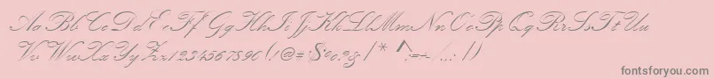 フォントKunstlerschreibschdmed – ピンクの背景に灰色の文字