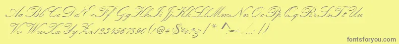 Kunstlerschreibschdmed Font – Gray Fonts on Yellow Background