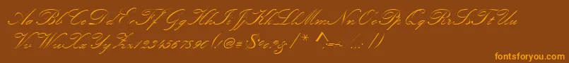 Kunstlerschreibschdmed Font – Orange Fonts on Brown Background