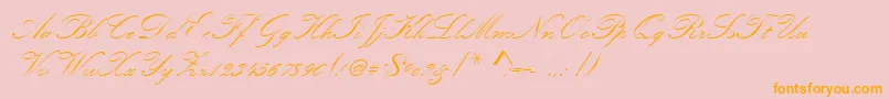 Kunstlerschreibschdmed Font – Orange Fonts on Pink Background