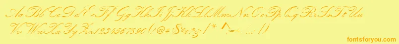 Шрифт Kunstlerschreibschdmed – оранжевые шрифты на жёлтом фоне