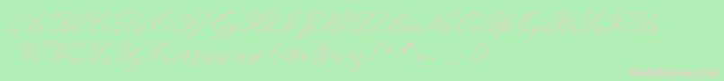 Шрифт Kunstlerschreibschdmed – розовые шрифты на зелёном фоне