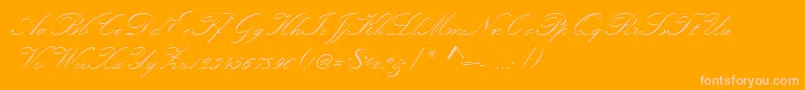 Шрифт Kunstlerschreibschdmed – розовые шрифты на оранжевом фоне