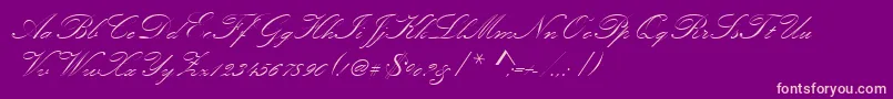 Шрифт Kunstlerschreibschdmed – розовые шрифты на фиолетовом фоне