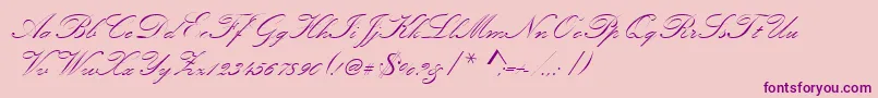 Kunstlerschreibschdmed-Schriftart – Violette Schriften auf rosa Hintergrund