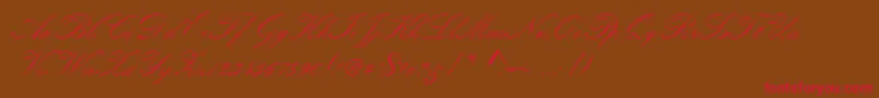 Шрифт Kunstlerschreibschdmed – красные шрифты на коричневом фоне