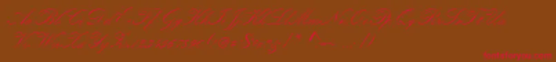 Kunstlerschreibschdmed Font – Red Fonts on Brown Background