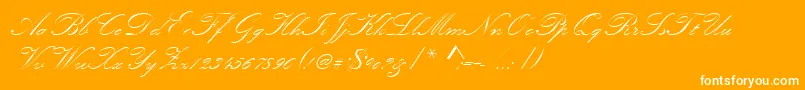 Шрифт Kunstlerschreibschdmed – белые шрифты на оранжевом фоне